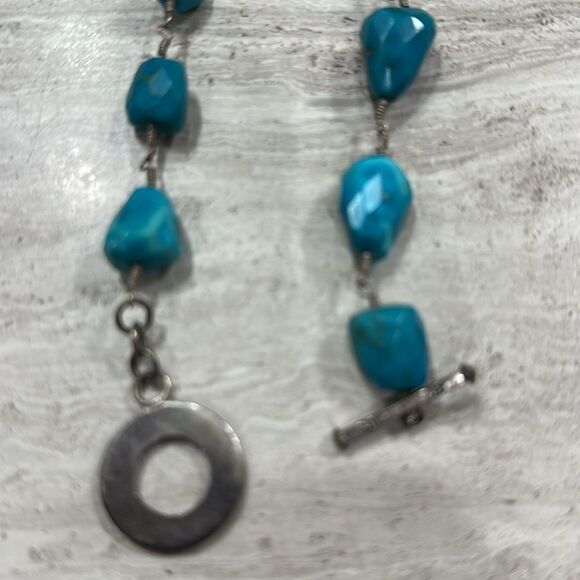 Vintage Turquoise Necklace / Choker And Bracelet Set - Picture 7 of 7
